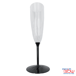 כוסות שמפנייה רגל שחור  6 יח'