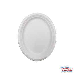 צלחת אובלית קטנה מתכלה 12יח'
