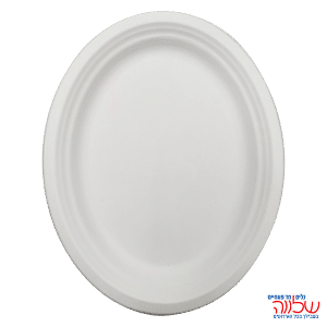 צלחת אובלית גדולה מתכלה 12יח'