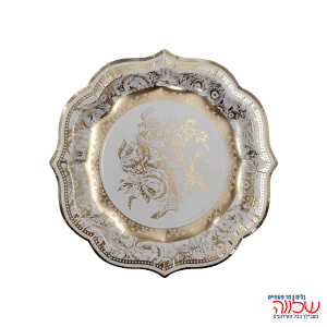 צלחת נייר 20.5 ס"מ מרקש זהב ארוז 10 יח'