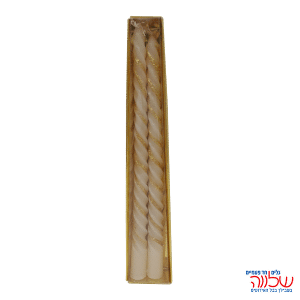 זוג נרות מסולסלים 25 ס"מ זהב