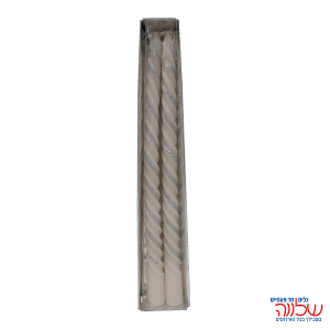 זוג נרות מסולסלים 25 ס"מ כסף