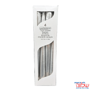 נר קישוט 4 יח' כסף