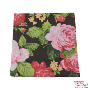 מפיות נייר 33*33 20יחידות פרחים שחור