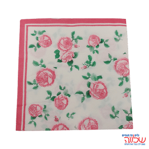 חב' 20 מפיות 33/33 פרחים לבן/ורוד