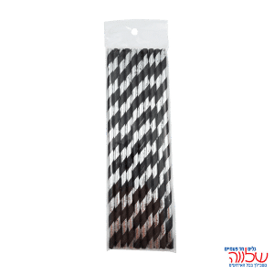 חב' 10 קשים מנייר מהודרים כסף/שחור פסים