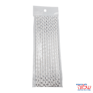 חבילת 10 קשים מנייר מהודרים כסף לבבות