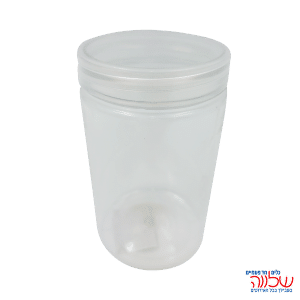 צנצנת פלסטיק עגולה שקופה 5.5*9.5