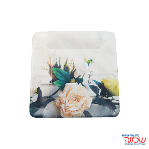 צלחות נייר 23ס"מ  אקולוגי 10 יח' פרחים