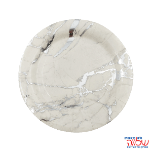 צלחות נייר 23ס"מ שיש כסף 10יחידות