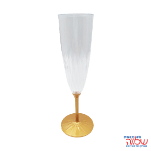 כוסות שמפניה רגל זהב  6 יח'