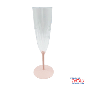 כוסות שמפניה רגל ורוד  6 יח'