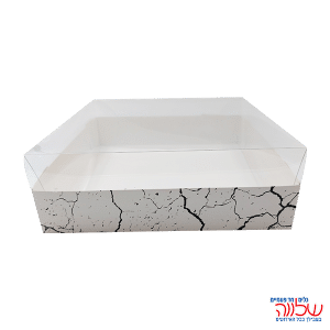 קופסת קרטון שיש + מכסה  28/28/8 ס"מ