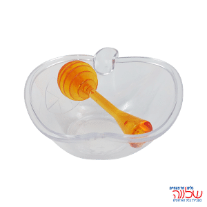 קערית תפוח שקוף+מקל דבש