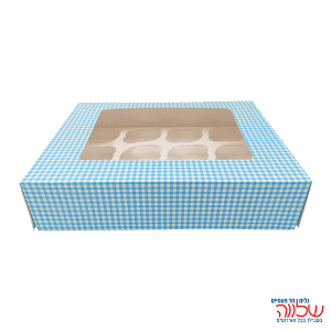 קפ' קרטון ל12 קאפקייקס 34.5 ס"מ משובץ