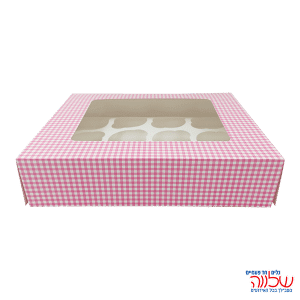 פ' קרטון ל12 קאפקייקס 34.5 ס"מ משובץ