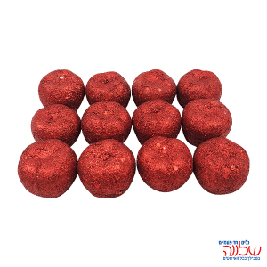 תפוחים נוצצים לפיזור 12יחידות אדום