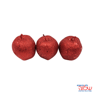 תפוח קל קר לקישוט 3 יחידות אדום