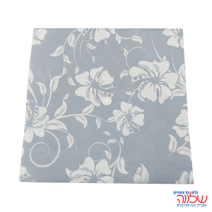 מפיות נייר 33*33 20יחידות פרחים אפור