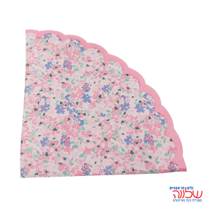 חב' 20 מפיות נייר משולש ורוד פרחים