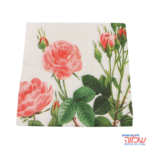 חב 20 מפיות נייר ורדים לבן/ורוד