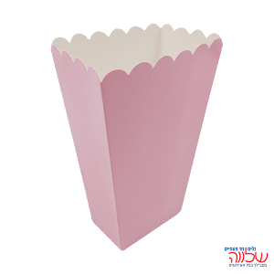 קופסת פופקורן נייר 10יחידות ורוד