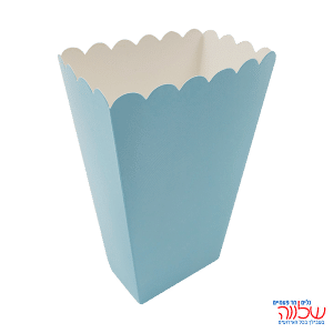 קופסת פופקורן נייר 10יחידות כחול