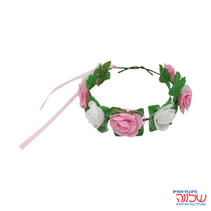 זר פרחים לראש ורוד