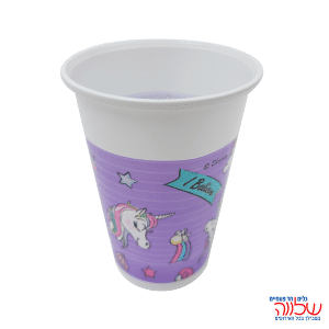 כוס פלסטיק  200 מל' 8 יח' מיני מאוס חד קרן