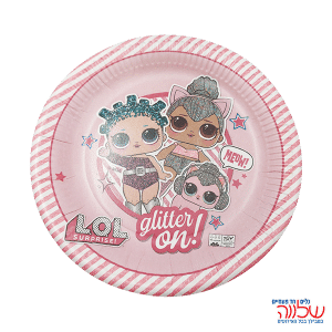 צלחת נייר 23 8 יח' מתכלה LOL