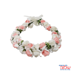זר 40 פרחים לראש ורוד/לבן