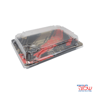 קופסה לסושי+מכסה 10יח שחור/אדום