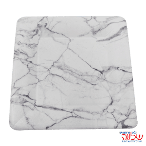 צלחות נייר 27ס"מ  אקולוגי שיש לבן 10 יח'