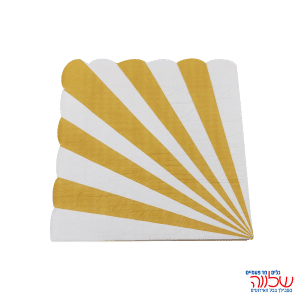 חב' 20 מפיות  נייר זהב/לבן גלים