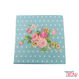 מפיות נייר 33*33 20יחידות פרחים תכלת/ורוד