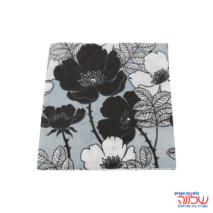 מפיות נייר 33*33 20יחידות פרחים שחור/לבן