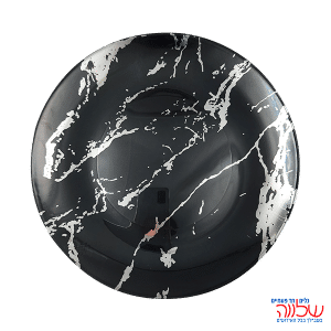 צלחת "10.25" שיש שחור כסף 10 יחידות