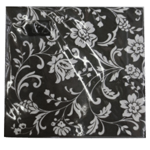 20 מפיות פרחים שחור