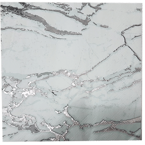 מפיות נייר דוגמא שיש 33*33 20יחידות -כסף