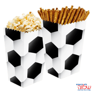 קופסאת פופקורן וחטיפים 6 יח' כדור רגל