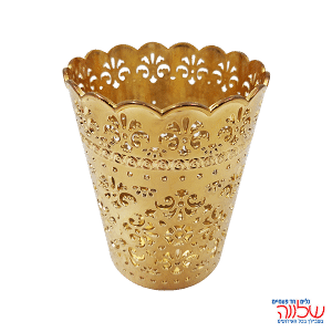 סכומון פלסטיק עגול תחרה זהב 10*12.5