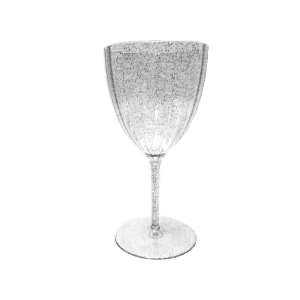 כוסות יין רגל נצנצים כסף  6 יח'