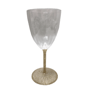 כוסות יין רגל נצנצים זהב  6 יח'