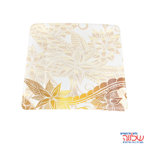 צלחות נייר 23ס"מ  אקולוגי זהב 10 יח'