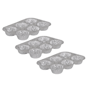 תבנית מאפינס 6 שקעים ארוז 3יח'