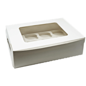 קופסא קרטון ל 6 קאפקייקס