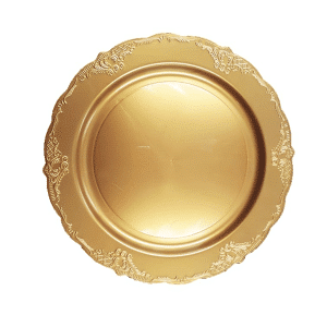 צלחת וינטג זהב 10" ארוז 10 יחידות