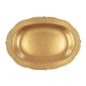 מגש אובלי זהב 3 יח' וינטג'