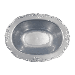 מגש אובלי עמוק כסף 3 יח' וינטג'