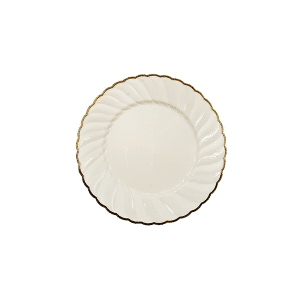 צלחת לוטוס 7.5" קרם זהב 10 יח'